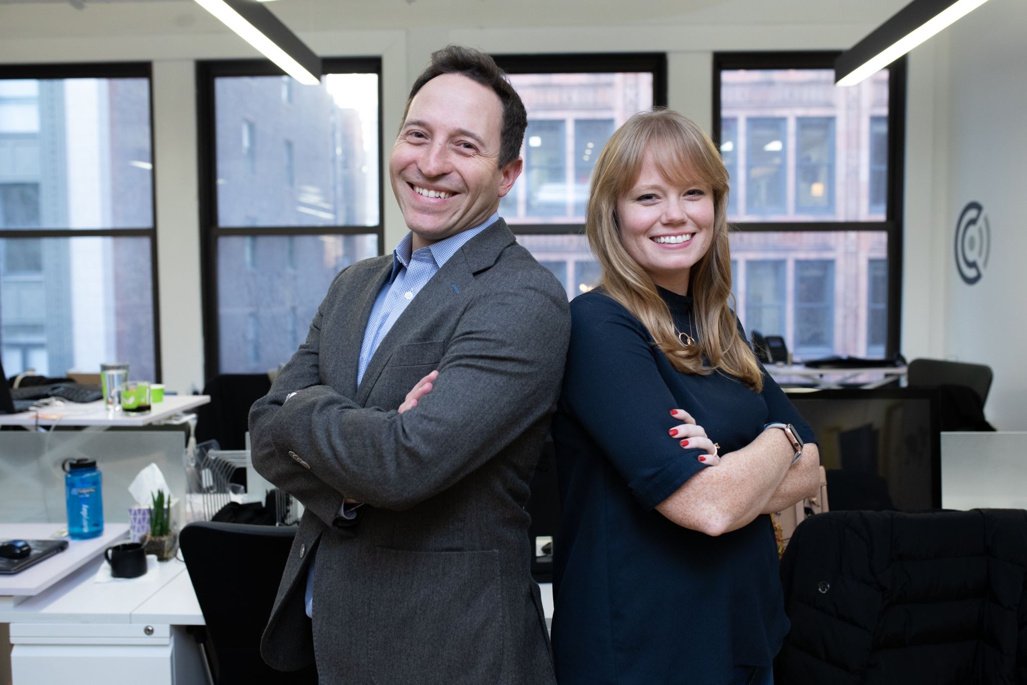 Harvey Hudes (left) and Grace Keith Rodriguez (right), CIO and CEO of fintech public relations firm, Caliber.